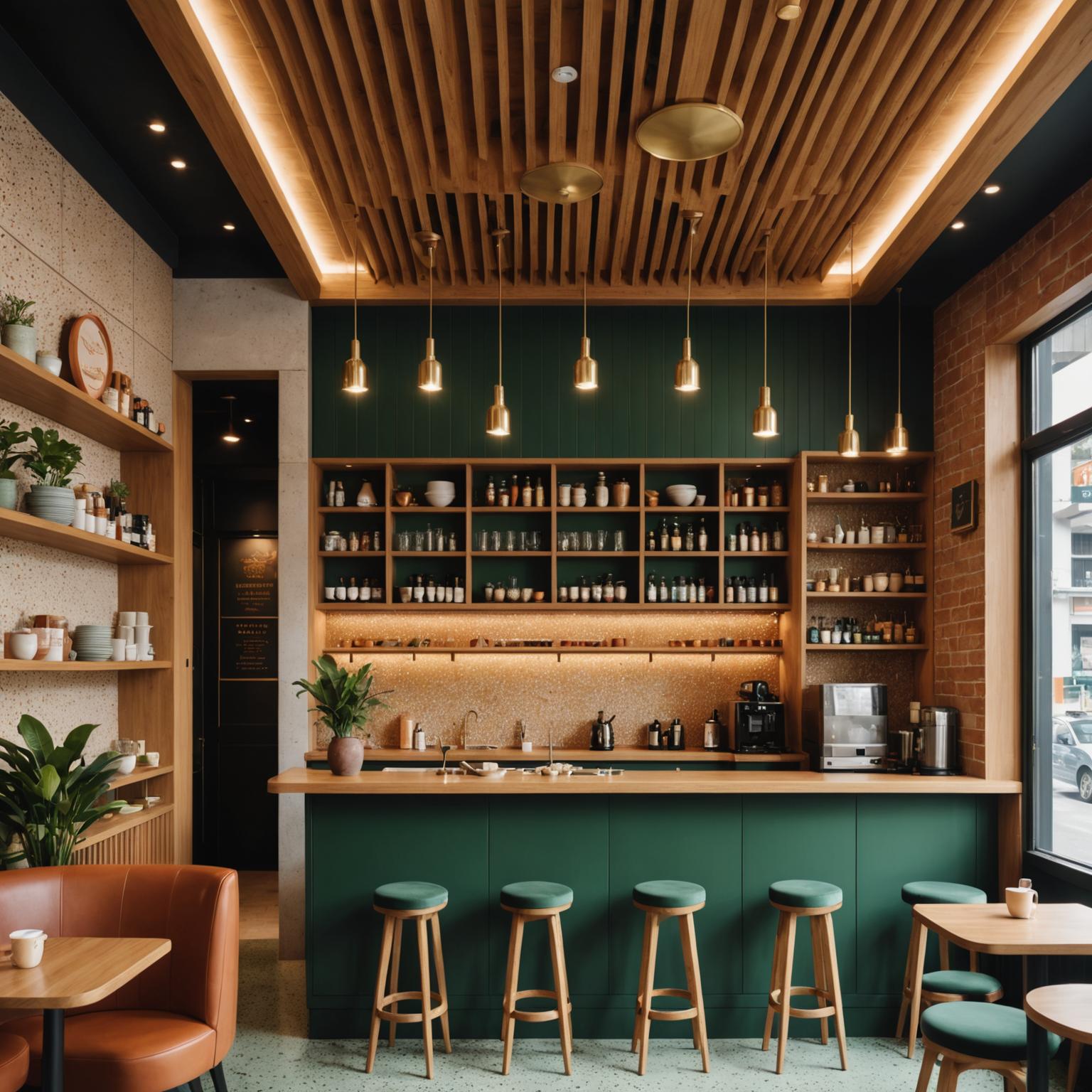 Cafe interior fit-out with terrazzo bar
