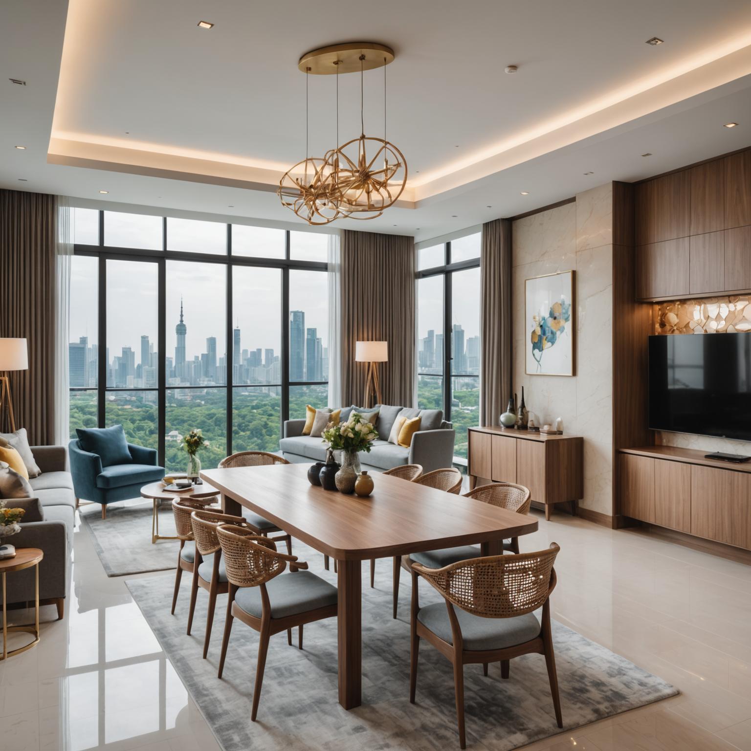 Renovated condo living area in Mont Kiara